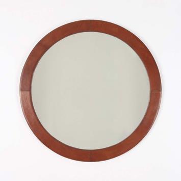 Halvor Bakke Rundt Speil Skinn Ø65cm