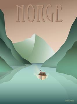 Vissevasse Poster "Norge Fjord" 50x70cm