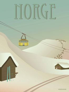 Vissevasse Poster "Norge Snø" 50x70cm (619-F-2014-401-L)