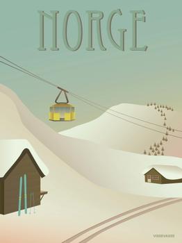 Vissevasse Poster "Norge Snø" 50x70cm (619-F-2014-401-L)