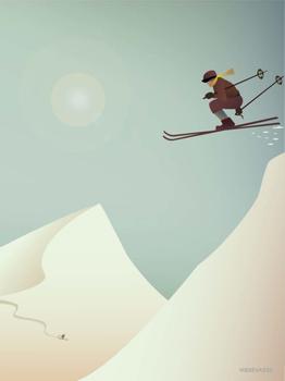 Vissevasse Poster "Skiing" 50x70cm (619-F-2015-004-L)