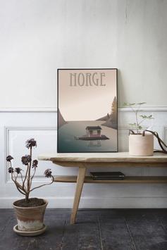 Vissevasse Poster "Norge Fiskerhuset" 50x70cm (619-F-2015-403-L)