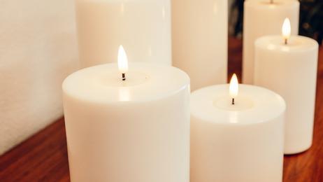 Deluxe Real-flame batterilys Ø10 hvit (621-RF-hvit-Ø10)