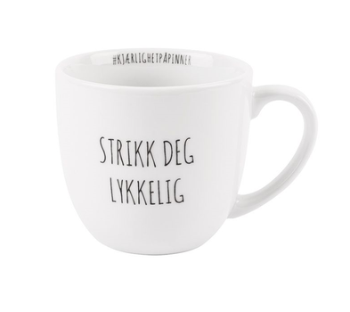 Porsgrund Hashtag Krus "Strikk-Deg-Lykkelig"