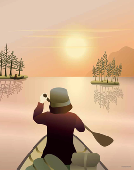 Vissevasse Poster "Canoeing-On-The-Lake" 50x70cm