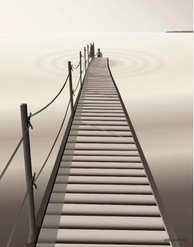 Vissevasse Poster "Evening Dip" 50x70cm