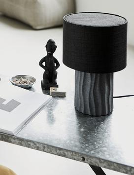 House Doctor Bordlampe Bora Sement-Lin H32cm Grå