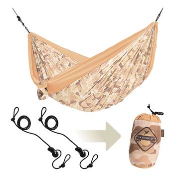 La Siesta Colibri Reisehengekøye Dobbel med oppheng Fallskjermsilke,  camo (132-CLH20-C6)