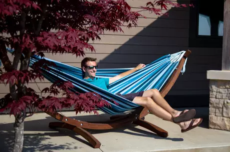 Vivere Hengekøye+Trestativ Blue-Lagoon Dobbel (540-C8SPCT-34)