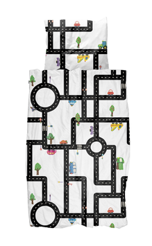 SNURK Sengesett Bilbane trafikk bomull (501-snurk-trafikk_)