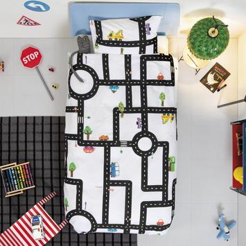 SNURK Sengesett Bilbane trafikk bomull (501-snurk-trafikk_)