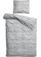 SNURK Sengesett Strikkemønster Organisk-bomull Lysegrå