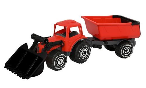 Plasto Traktor med fronlaster+henger Rød (351-1672000REB)