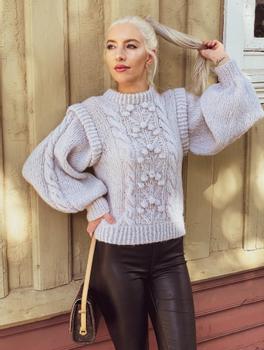 Knit Norway Dreamy-Sweater Lysgrå Strikkepakke XS (1500023528S9845)