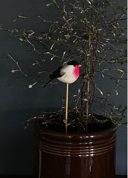 UND XMAS Dompap på pinne 8cm (201-15410)