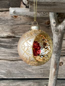 UND Ornament Retro Julekule Gylden (201-15415)