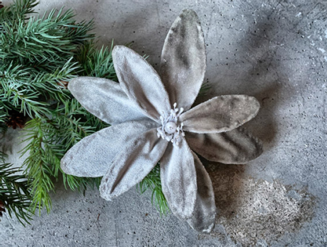 Trend Design Blomst m/klype Grågrønn