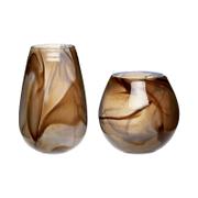 Hübsch Vaser Glass 2stk Brune