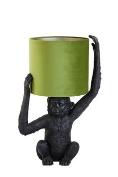 Light & Living Bordlampe Monkey Sort Oliven