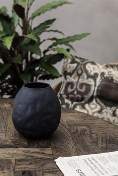 House Doctor Vase Groove Sort Ø7,5xH14