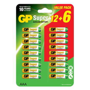 GP Super AAA-batteri LR03 18pk