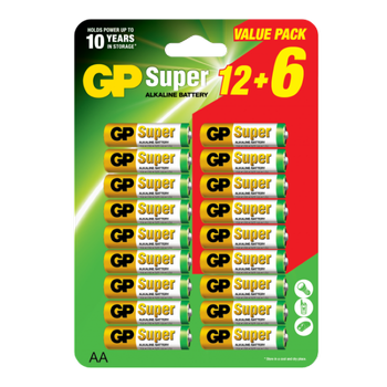GP Super AA-batteri LR6 18pk