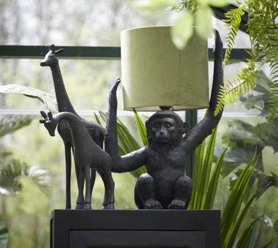 Light & Living Bordlampe Monkey Sort Oliven (273-1869512)