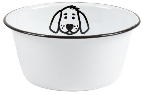 Ib Laursen Hundeskål Emalje Hvit ø17x8cm (171-0444-11-)