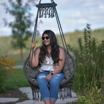 Vivere Hengestol Deluxe-Macrame pute inkl, Grå (540-MACRAME-02)