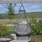 Vivere Hengestol Deluxe-Macrame pute inkl, Grå (540-MACRAME-02)