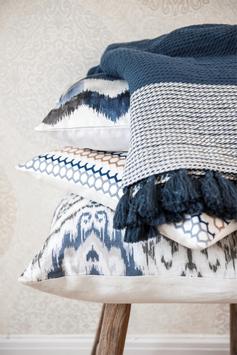 Rebell Putetrekk Trento lin-bomull 60x60cm Classic-Blue  (479-116093)