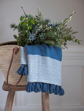 Rebell Pledd bomull 130x180cm blå