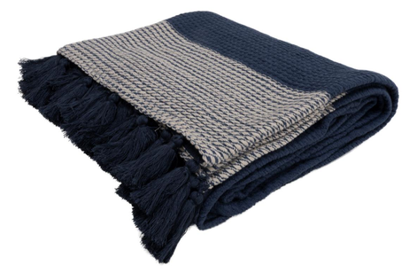 Rebell Pledd bomull 130x180cm blå (479-116085)