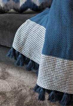 Rebell Pledd bomull 130x180cm blå (479-116085)