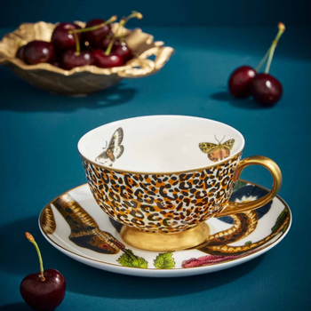 Spode Creatures of Curiosity Tekopp og Skål Leopard (645-CRCLS8821-XG)