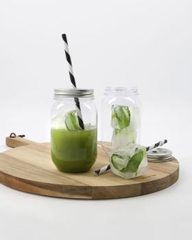 House Doctor Plastglass med sugerør 550ml cool-drinks-to-go