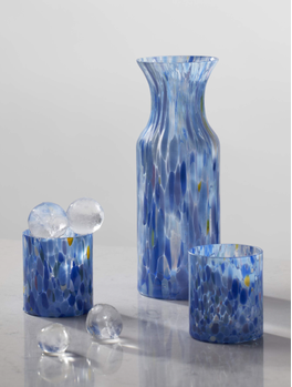Magnor Glassverk Swirl Karaffel-Vase Blå H20cm