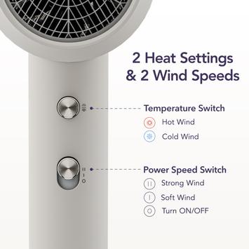 Zhibai Hårføner HL321 Anti-statisk,  Grå (HL321-GR)