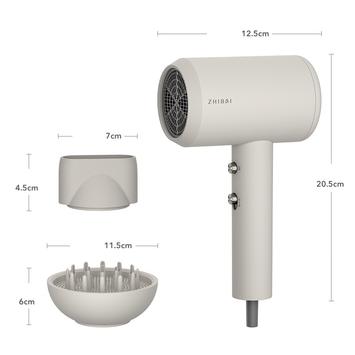 Zhibai Hårføner HL321 Anti-statisk,  Grå (HL321-GR)
