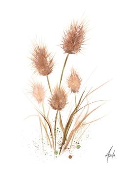 Nordic Wild Kunsttrykk Strå EO 30x40cm Akvarellpapir