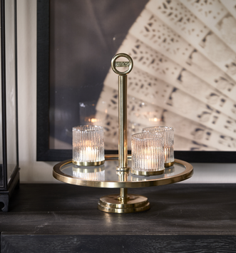 Riviera Maison Etasjefat Hyde-Park Glass-Messing H35 