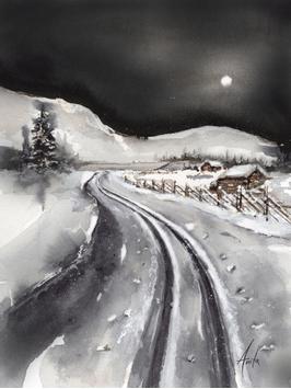 Nordic Wild Kunsttrykk Kveldstur 30x40cm Akvarellpapir (672-272013)