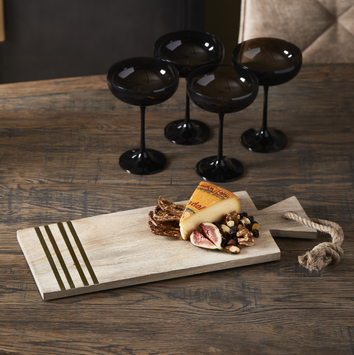 Riviera Maison Fjøl gullstriper avlang 47x18cm mangotre