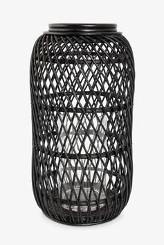 Halvor Bakke Lyslykt Flettet Sort H45cm (415-H70601)