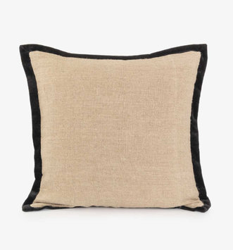 Lama Putetrekk Lin med fløyelskant Sort 50x50cm (415-45094)