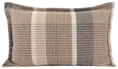 Lama Putetrekk Ull Beige-Rutet 40x60cm (415-34132)