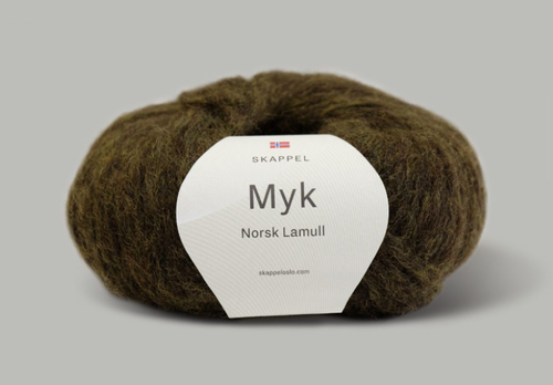 Skappelstrikk Myk Norsk Lamull 3009 Mosegrønn,  50g (697-myk-3009)
