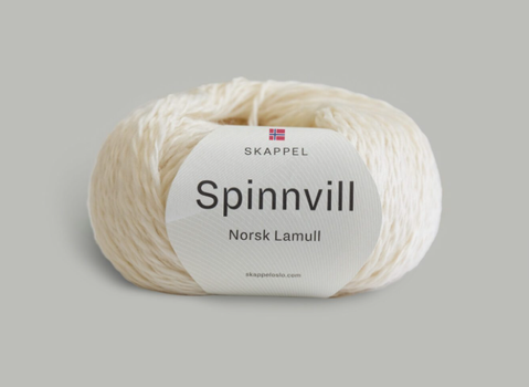 Skappelstrikk Spinnvill 5001 Naturhvit,  50g (697-spinnvill-5001)