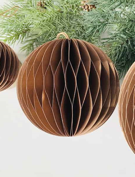 Trend Design Julekule Papir Brun Ø12,5cm