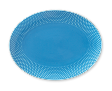 Lyngby Rhombe Color Serveringsfat Oval 28,5x21,5cm Blå